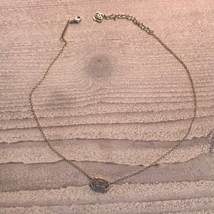 Elisa Pendant Necklace in Platinum Drusy